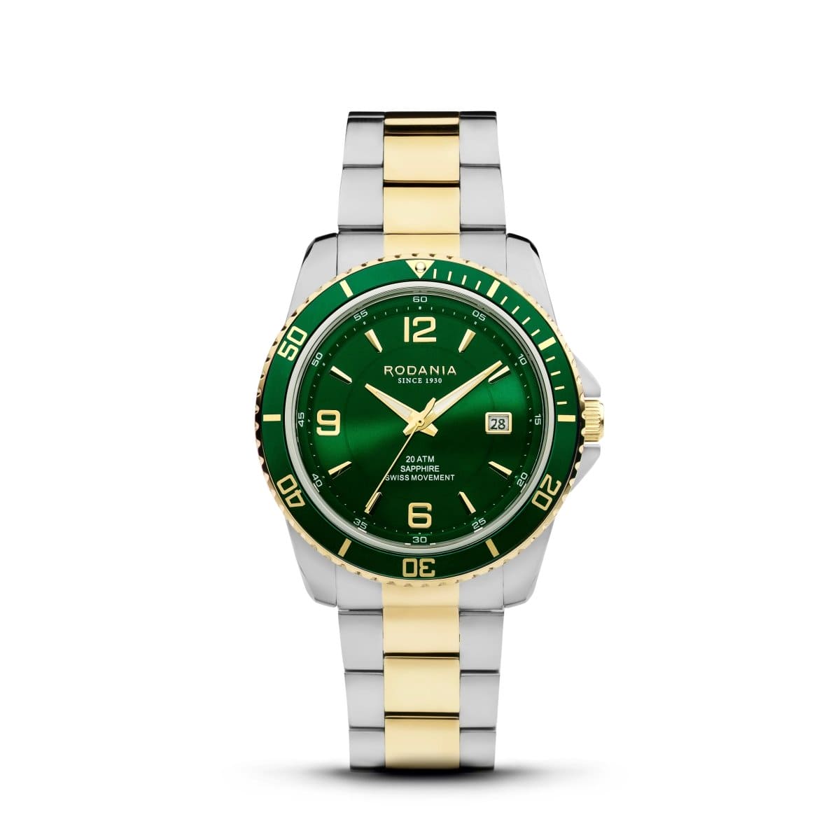 RODANIA Leman Swiss Made Analog Green Round Dial Men's Watch- R18005