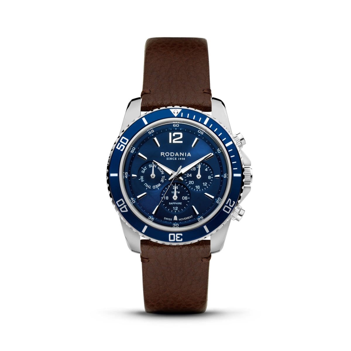 RODANIA Leman Swiss Made Multifunction Blue Round Dial Men's Watch- R18011
