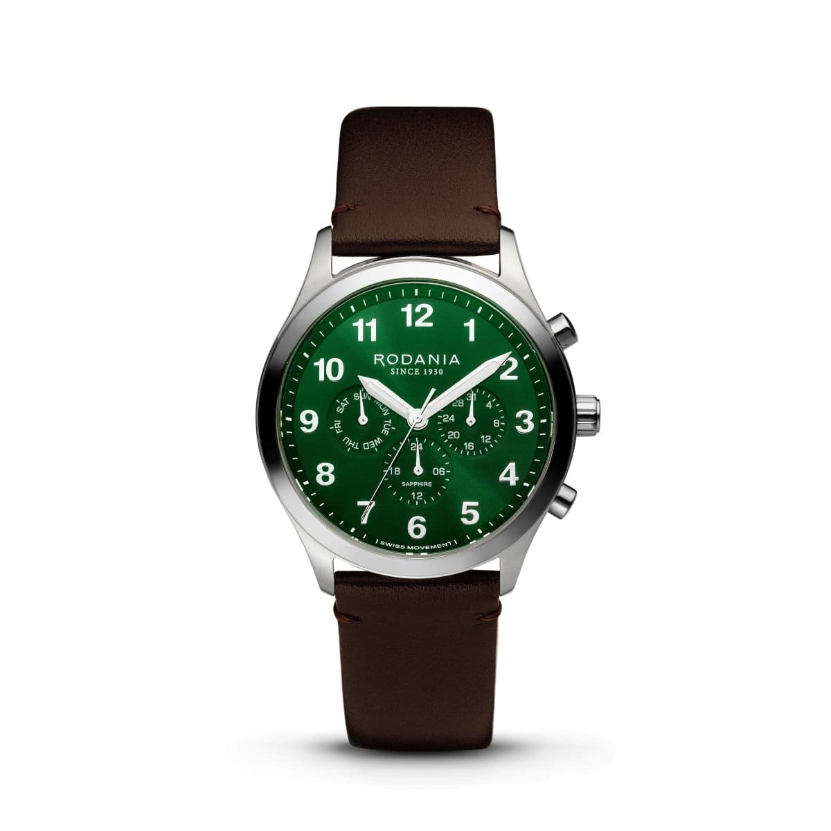 RODANIA Aigle Swiss Made Multifunction Green Round Dial Men's Watch- R19001