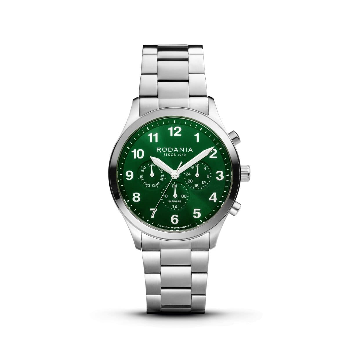 RODANIA Aigle Swiss Made Multifunction Green Round Dial Men's Watch- R19006