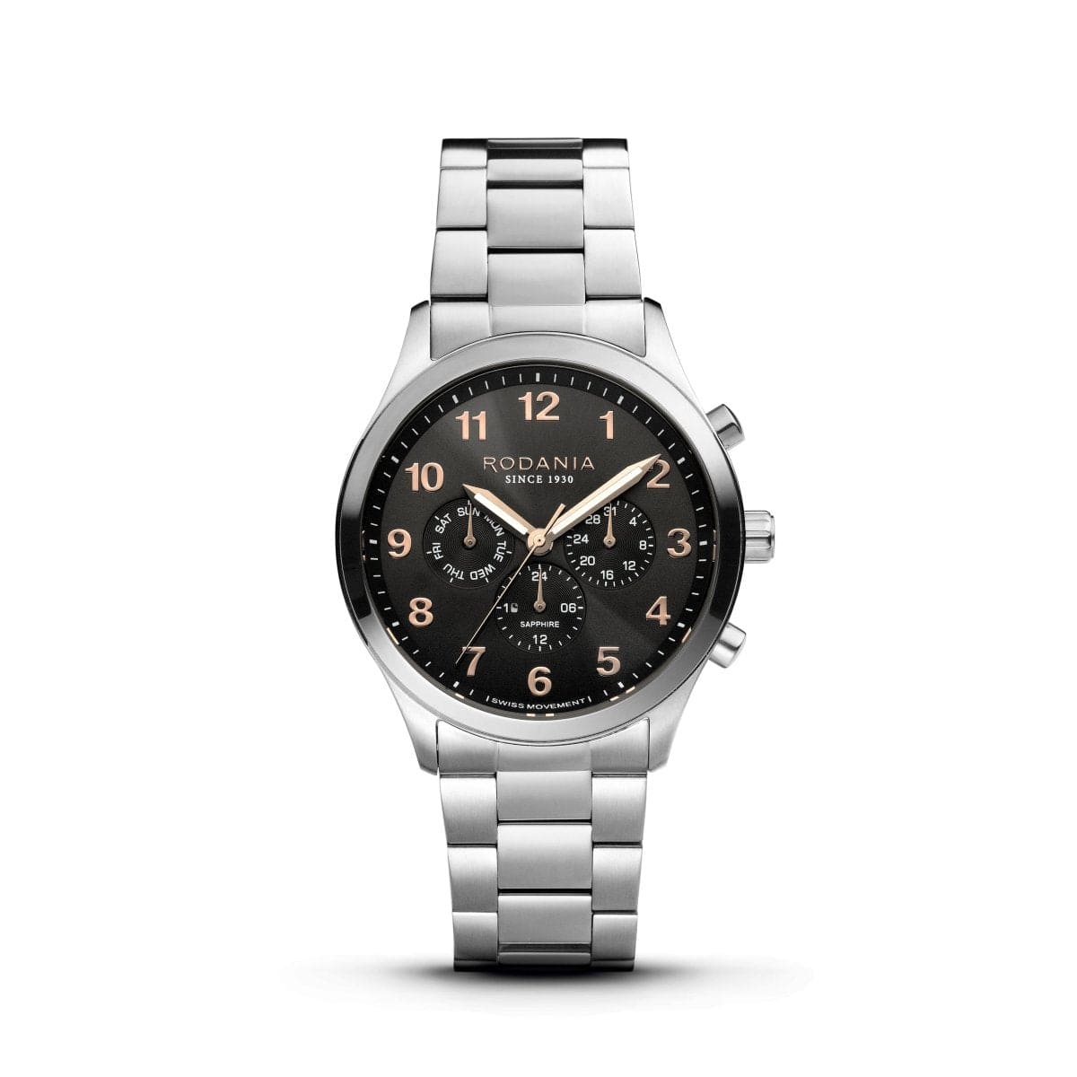 RODANIA Aigle Swiss Made Multifunction Grey Round Dial Men's Watch- R19007