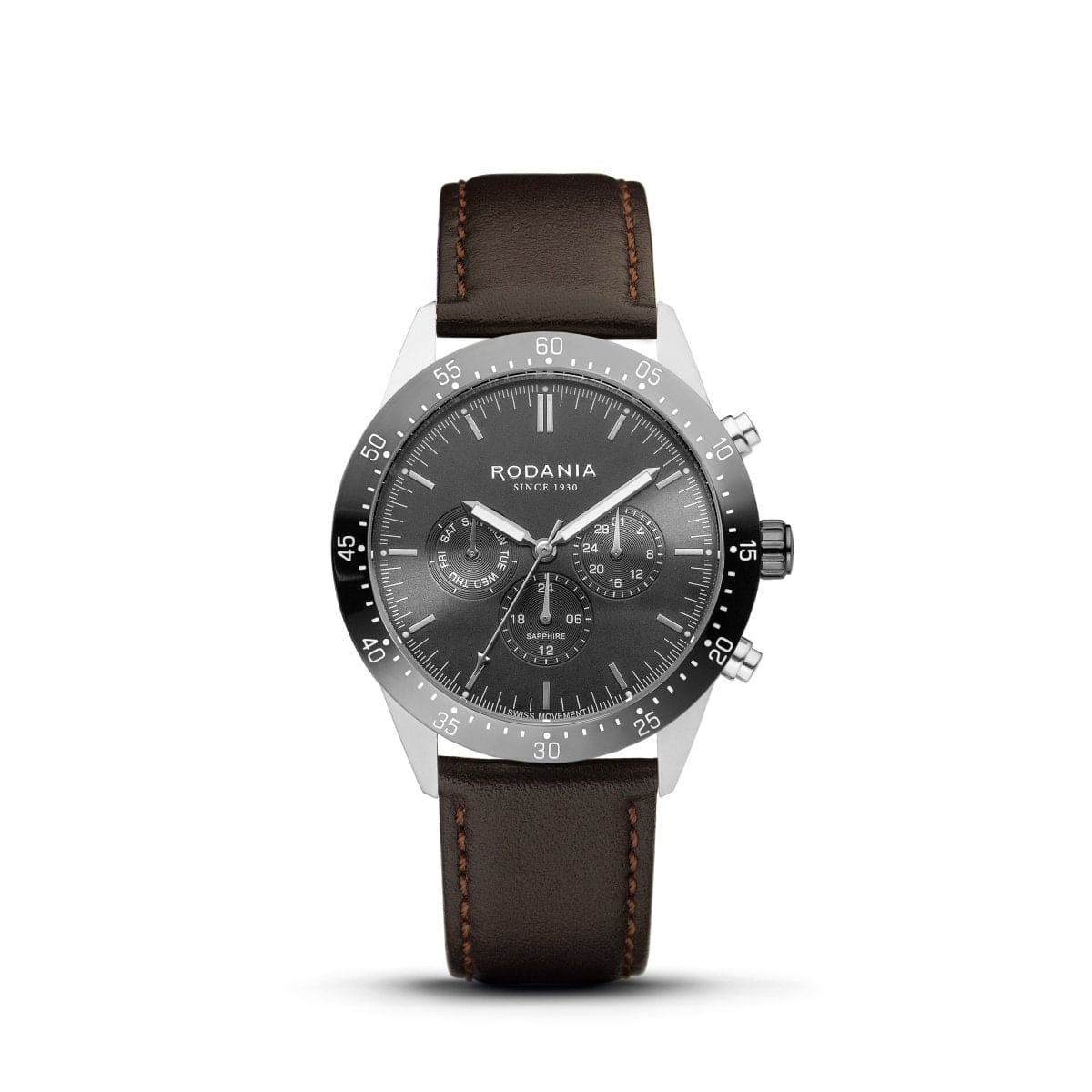 RODANIA Alpine Swiss Made Multifunction Grey Round Dial Men's Watch- R20001