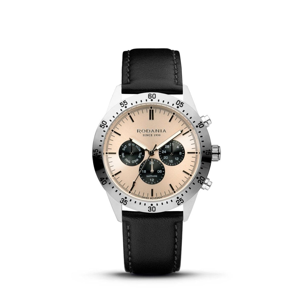 RODANIA Alpine Swiss Made Multifunction Beige Round Dial Men's Watch- R20004