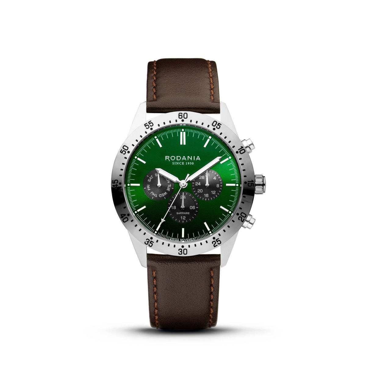 RODANIA Alpine Swiss Made Multifunction Green Round Dial Men's Watch- R20005