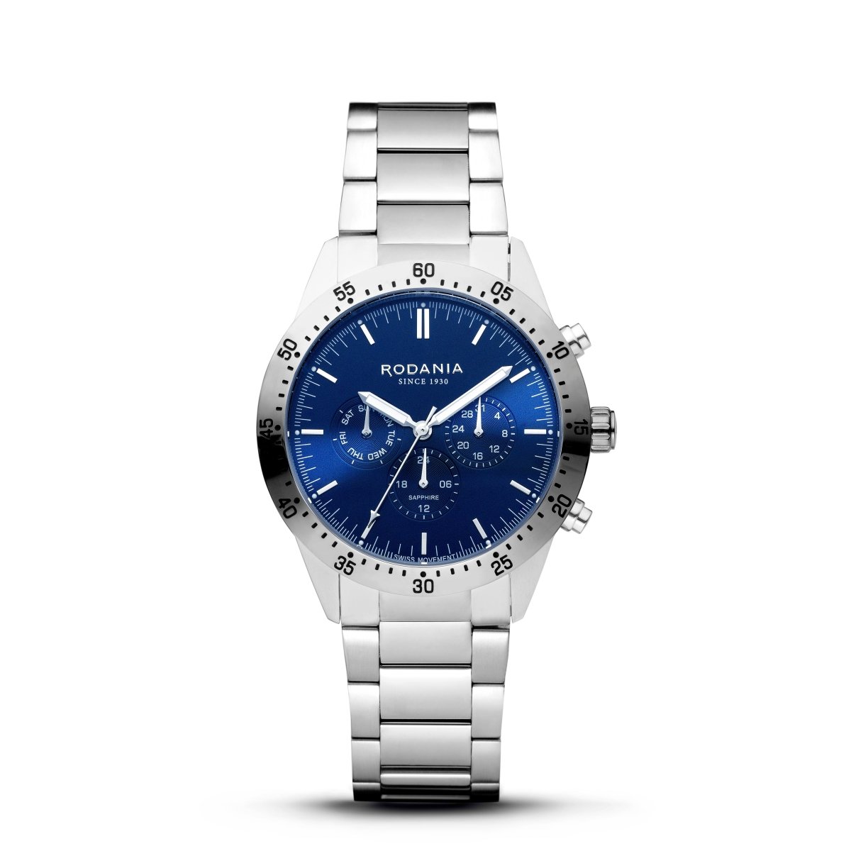 RODANIA Alpine Swiss Made Multifunction Blue Round Dial Men's Watch- R20007
