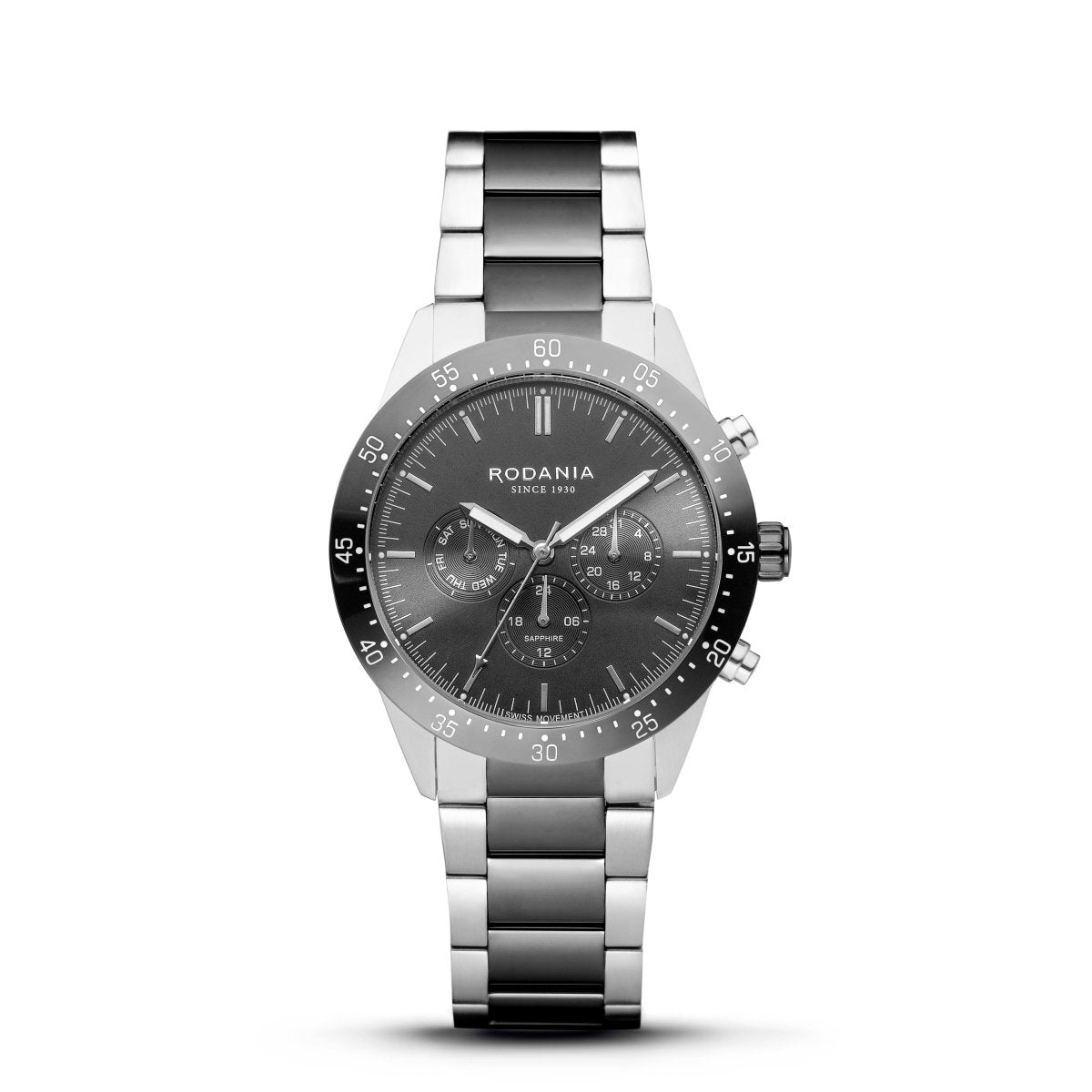 RODANIA Alpine Swiss Made Multifunction Grey Round Dial Men's Watch- R20009