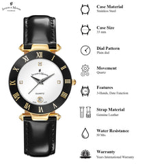 JACQUES DU MANOIR Coupole Classic Swiss Made Analogue White Round Dial Women's Watch- RC.25