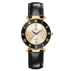 JACQUES DU MANOIR Coupole Classic Swiss Made Analogue Champagne Gold Round Dial Women's Watch- RC.27