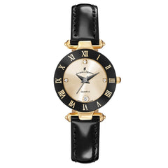 JACQUES DU MANOIR Coupole Classic Swiss Made Analogue Champagne Gold Round Dial Women's Watch- RC.28