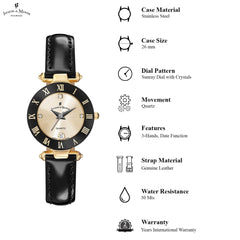 JACQUES DU MANOIR Coupole Classic Swiss Made Analogue Champagne Gold Round Dial Women's Watch- RC.28
