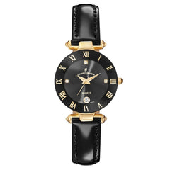 JACQUES DU MANOIR Coupole Classic Swiss Made Analogue Black Round Dial Women's Watch- RC.30