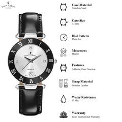 JACQUES DU MANOIR Coupole Classic Swiss Made Analogue Silver Round Dial Women's Watch- RC.41
