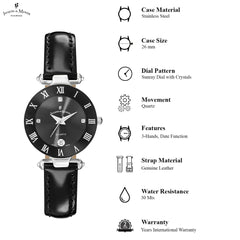 JACQUES DU MANOIR Coupole Classic Swiss Made Analogue Black Round Dial Women's Watch- RC.46