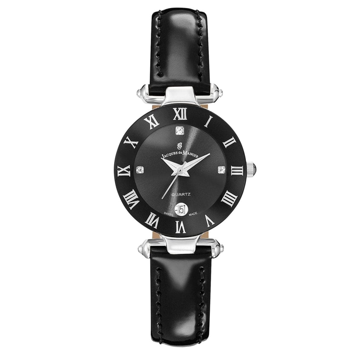 JACQUES DU MANOIR Coupole Classic Swiss Made Analogue Black Round Dial Women's Watch- RC.46