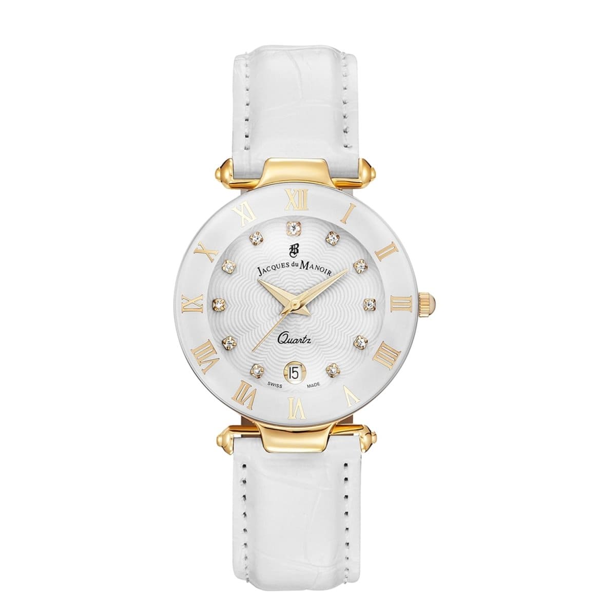 JACQUES DU MANOIR Coupole Fashion Swiss Made Analogue White Round Dial Women's Watch- RC.71