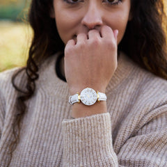 JACQUES DU MANOIR Coupole Fashion Swiss Made Analogue White Round Dial Women's Watch- RC.72