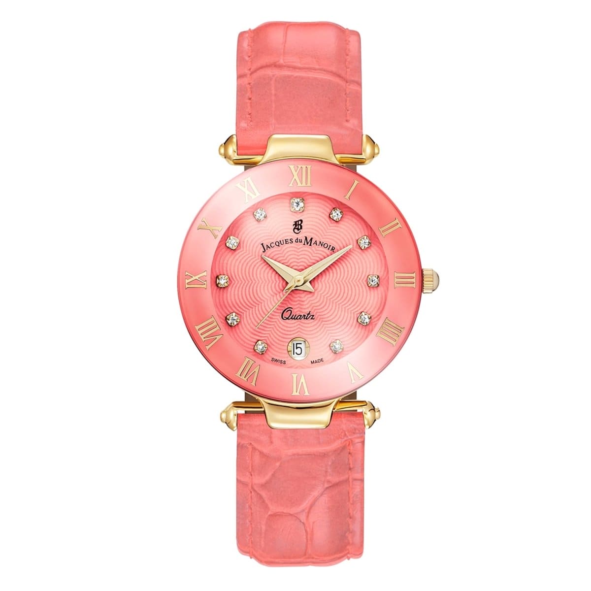 JACQUES DU MANOIR Coupole Fashion Swiss Made Analogue Pink Round Dial Women's Watch- RC.73