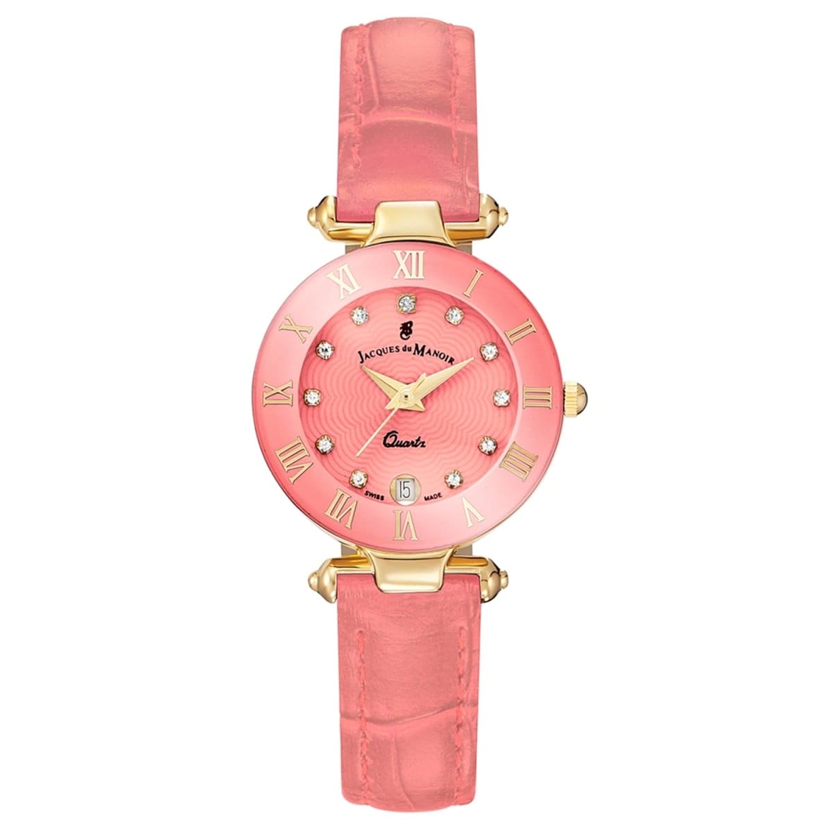 JACQUES DU MANOIR Coupole Fashion Swiss Made Analogue Pink Round Dial Women's Watch- RC.74