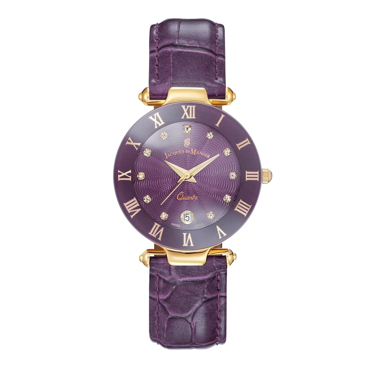 JACQUES DU MANOIR Coupole Fashion Swiss Made Analogue Purple Round Dial Women's Watch- RC.75
