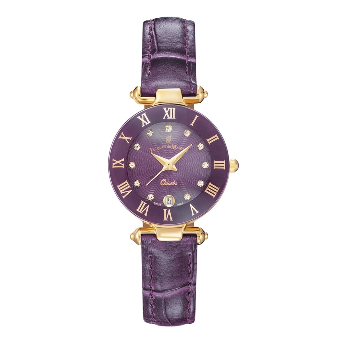 JACQUES DU MANOIR Coupole Fashion Swiss Made Analogue Purple Round Dial Women's Watch- RC.76