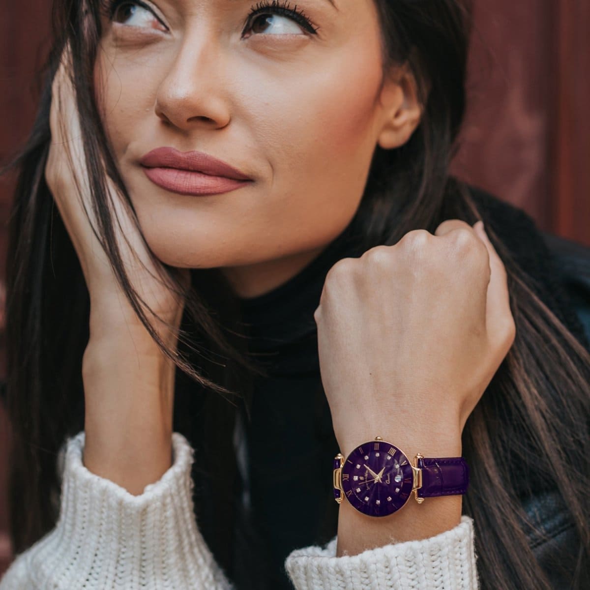 JACQUES DU MANOIR Coupole Fashion Swiss Made Analogue Purple Round Dial Women's Watch- RC.76