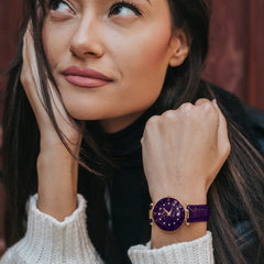 JACQUES DU MANOIR Coupole Fashion Swiss Made Analogue Purple Round Dial Women's Watch- RC.76