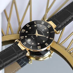 JACQUES DU MANOIR Coupole Fashion Swiss Made Analogue Black Round Dial Women's Watch- RC.87