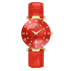 JACQUES DU MANOIR Coupole Fashion Swiss Made Analogue Red Round Dial Women's Watch- RC.93