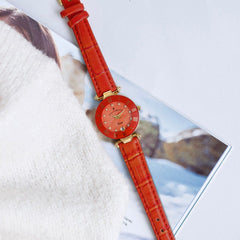 JACQUES DU MANOIR Coupole Fashion Swiss Made Analogue Red Round Dial Women's Watch- RC.94