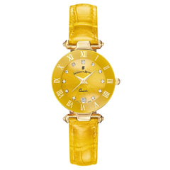JACQUES DU MANOIR Coupole Fashion Swiss Made Analogue Yellow Round Dial Women's Watch- RC.96