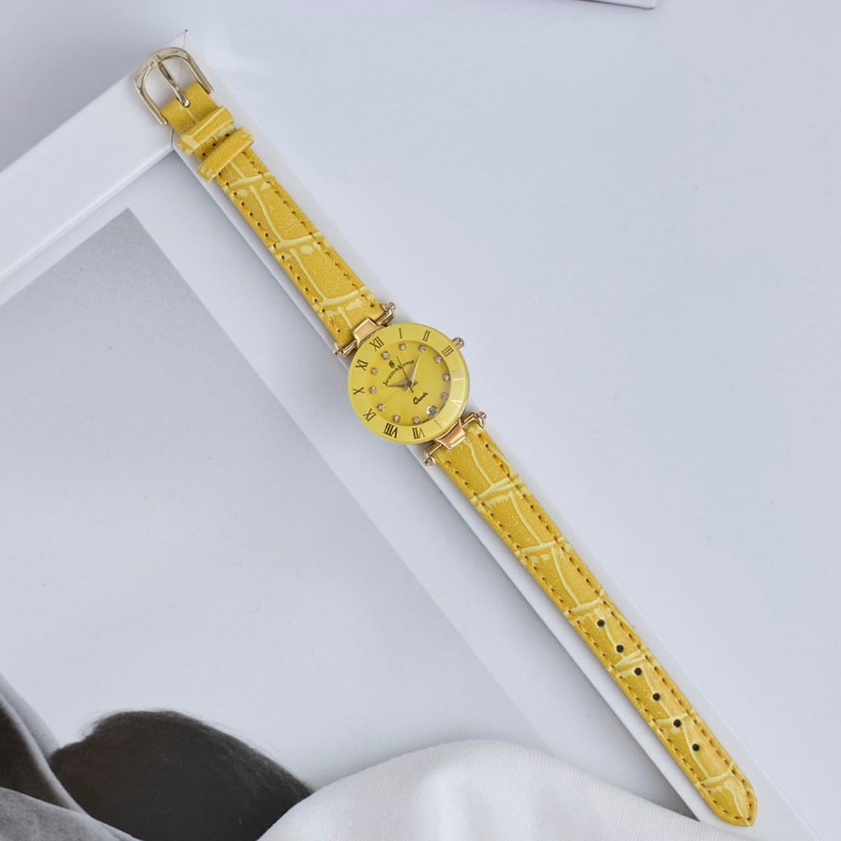 JACQUES DU MANOIR Coupole Fashion Swiss Made Analogue Yellow Round Dial Women's Watch- RC.96