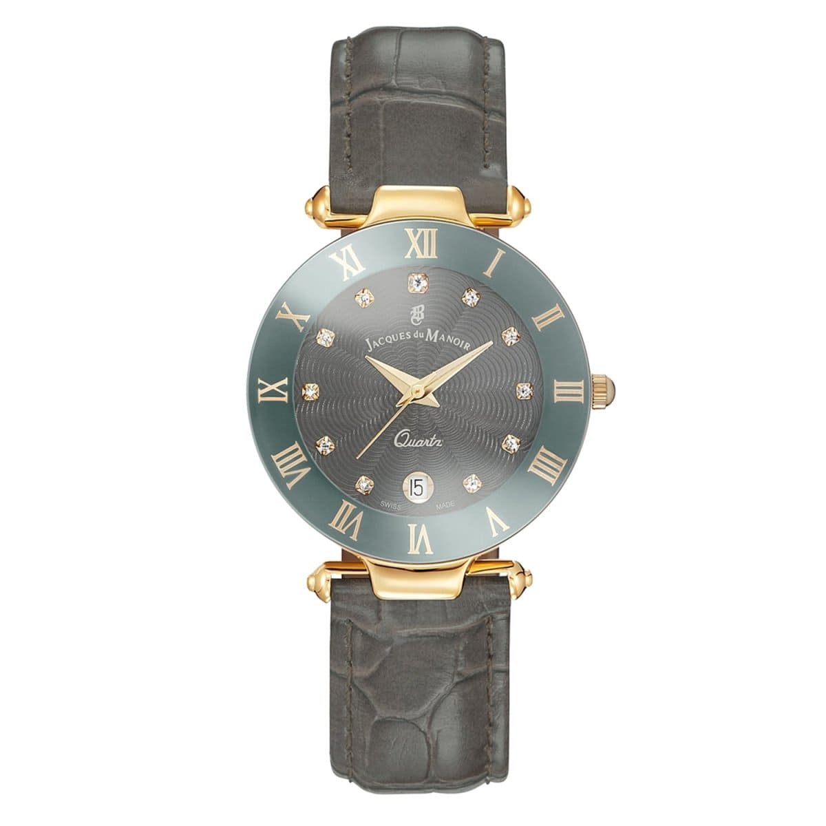 JACQUES DU MANOIR Coupole Fashion Swiss Made Analogue Grey Round Dial Women's Watch- RC.97