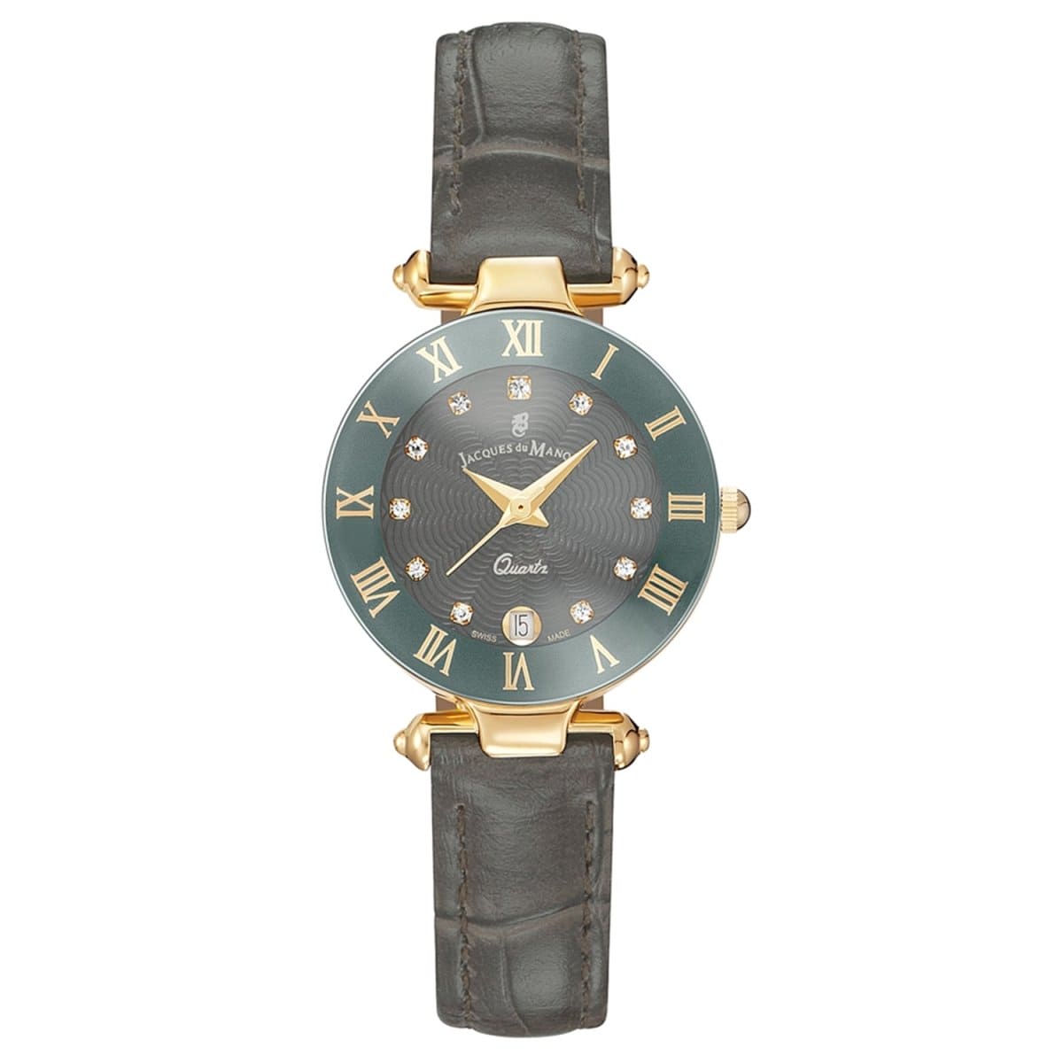 JACQUES DU MANOIR Coupole Fashion Swiss Made Analogue Grey Round Dial Women's Watch- RC.98