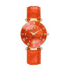 JACQUES DU MANOIR Coupole Fashion Swiss Made Analogue Orange Round Dial Women's Watch- RC.99