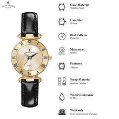 JACQUES DU MANOIR Coupole Classic Swiss Made Analogue Champagne Gold Round Dial Women's Watch- RCJ.02