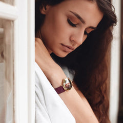 JACQUES DU MANOIR Coupole Classic Swiss Made Analogue Red Round Dial Women's Watch- RCJ.05