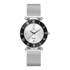 JACQUES DU MANOIR Coupole Mesh Swiss Made Analogue Silver Round Dial Women's Watch- RCM.41