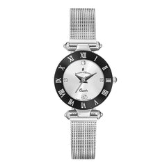 JACQUES DU MANOIR Coupole Mesh Swiss Made Analogue Silver Round Dial Women's Watch- RCM.42