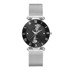 JACQUES DU MANOIR Coupole Mesh Swiss Made Analogue Black Round Dial Women's Watch- RCM.45