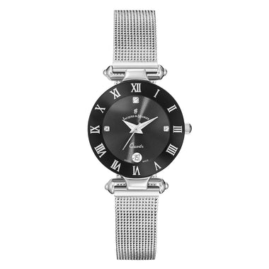 JACQUES DU MANOIR Coupole Mesh Swiss Made Analogue Black Round Dial Women's Watch- RCM.46