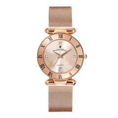 JACQUES DU MANOIR Coupole Mesh Swiss Made Analogue Rose Gold Round Dial Women's Watch- RCM.50