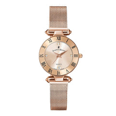 JACQUES DU MANOIR Coupole Mesh Swiss Made Analogue Rose Gold Round Dial Women's Watch- RCM.51