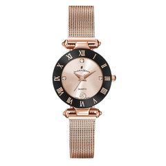 JACQUES DU MANOIR Coupole Mesh Swiss Made Analogue Rose Gold Round Dial Women's Watch- RCM.53