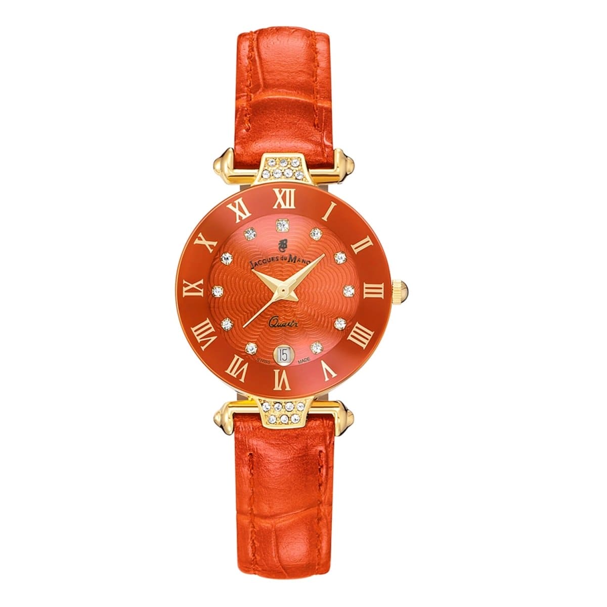 JACQUES DU MANOIR Coupole Fashion Swiss Made Analogue Orange Round Dial Women's Watch- RCP.100