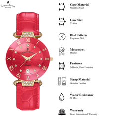 JACQUES DU MANOIR Coupole Fashion Swiss Made Analogue Pink Round Dial Women's Watch- RCP.101