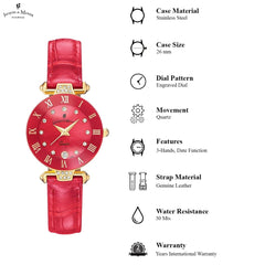 JACQUES DU MANOIR Coupole Fashion Swiss Made Analogue Pink Round Dial Women's Watch- RCP.102