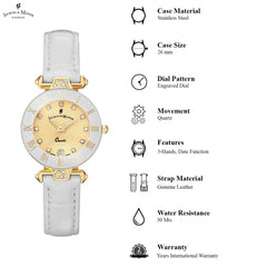 JACQUES DU MANOIR Coupole Fashion Swiss Made Analogue Beige Round Dial Women's Watch- RCP.70
