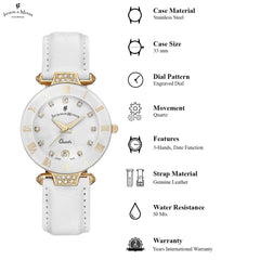 JACQUES DU MANOIR Coupole Fashion Swiss Made Analogue White Round Dial Women's Watch- RCP.71