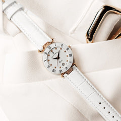 JACQUES DU MANOIR Coupole Fashion Swiss Made Analogue White Round Dial Women's Watch- RCP.71