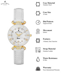JACQUES DU MANOIR Coupole Fashion Swiss Made Analogue White Round Dial Women's Watch- RCP.72